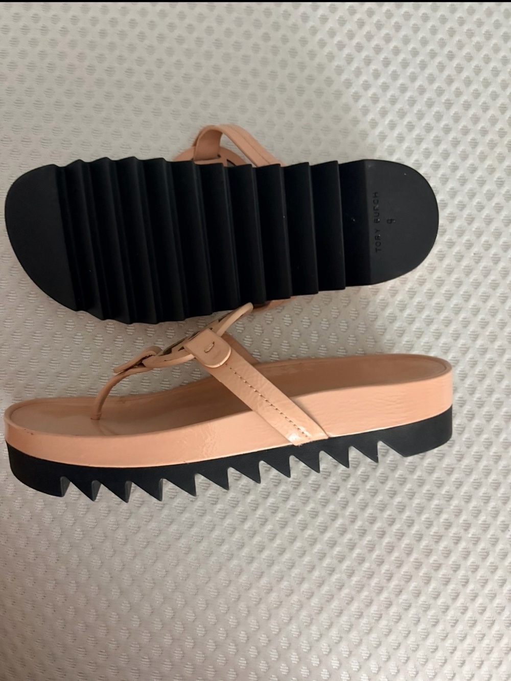 Tory Burch Blush Miller Cloud Platform Sandals 9 - Picture 5 of 5